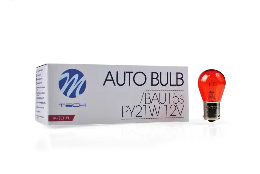 Lámpara M-Tech Bau15S 12V/21W Py21W Ámbar | 10 Uds