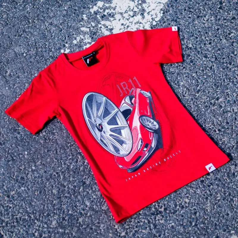 Camiseta JR JR-11 Car para mujer, roja, talla XS