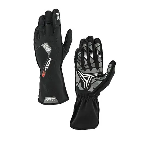 Guantes karting OMP karting KS-3 MY2026 Negros talla 6 (Niños)