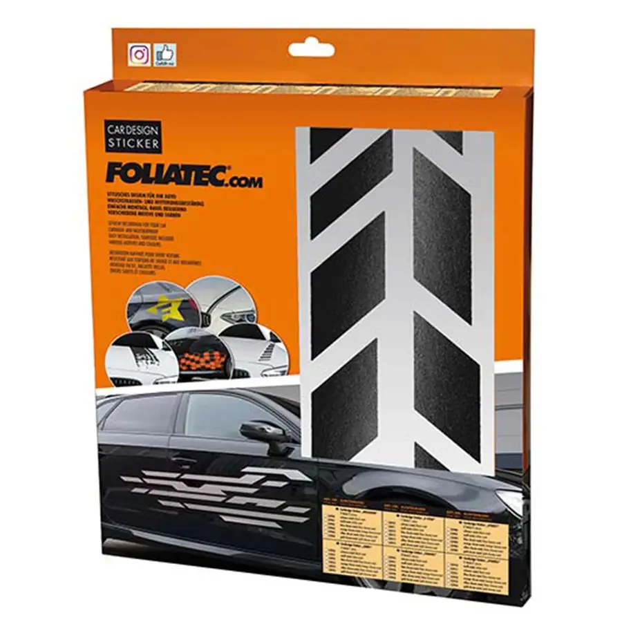 Foliatec Vinilo Decorativo Para Coche Diseño Sombras Negra Mate 77 X 9 cm 2 Piezas