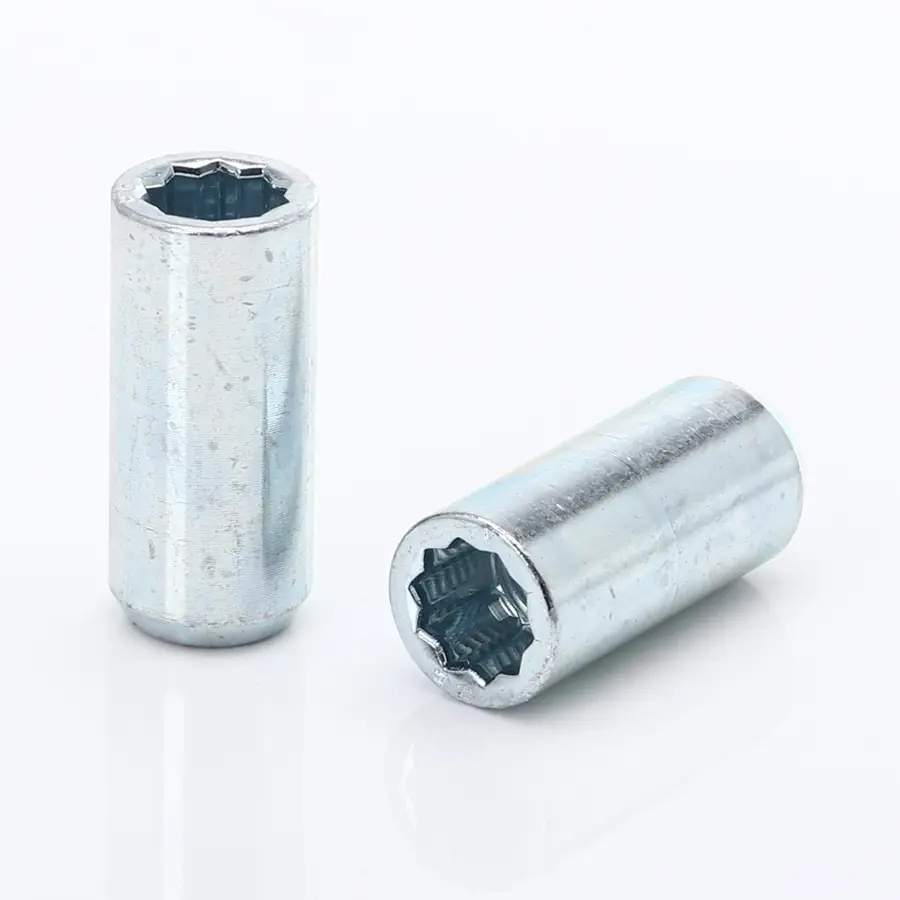 Set of Silver Long Star Lug Nuts 14x1.5 + Key