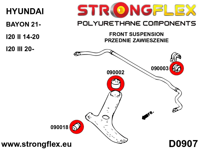 Silentblock de suspensión StrongFlex 090018A para StrongFlex Kia Sportage Iv Ql 15-21