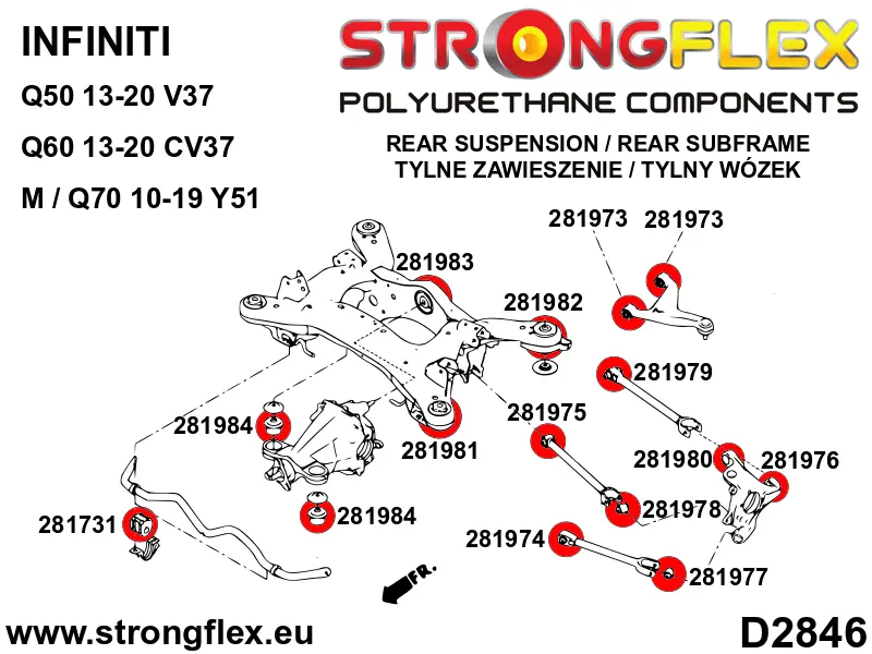 Silentblock de suspensión StrongFlex 281976A para StrongFlex Infiniti Q50 V37 13-20