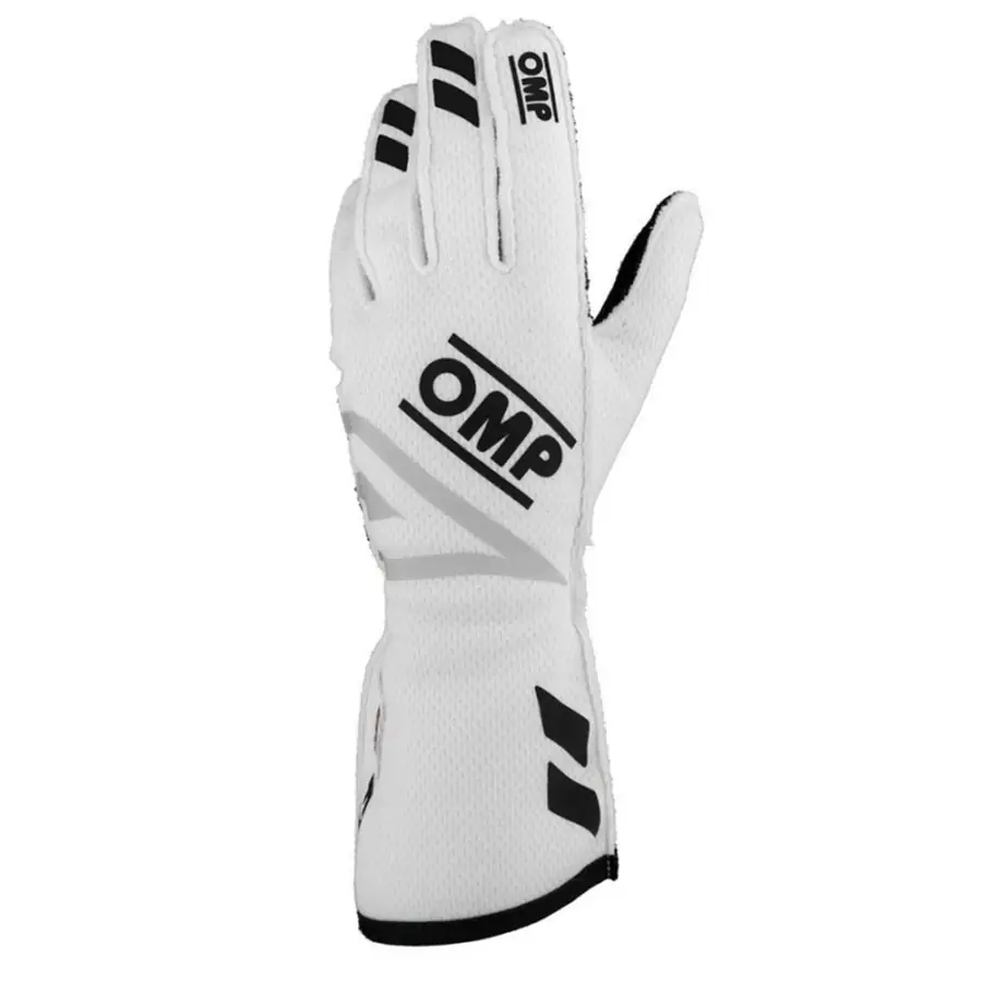Guantes racing OMP One Evo Fx FIA 8856-2018 blanco talla XS