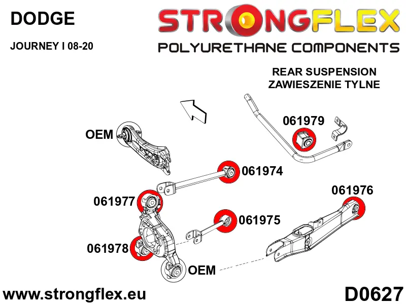 Silentblock de suspensión StrongFlex 061978A para StrongFlex Dodge Journey I 08-20