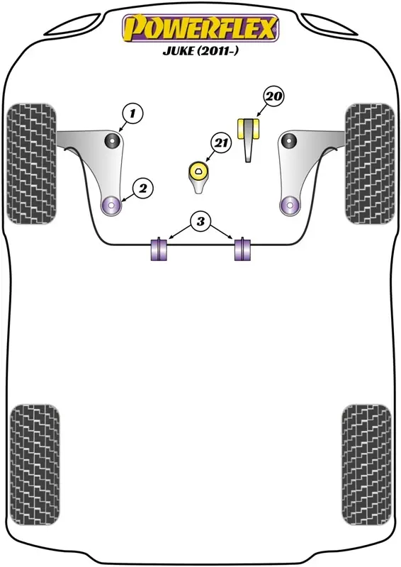 Silentblock de suspensión Powerflex PFF46-820 para Powerflex Nissan Pulsar C13 2014 - 2018
