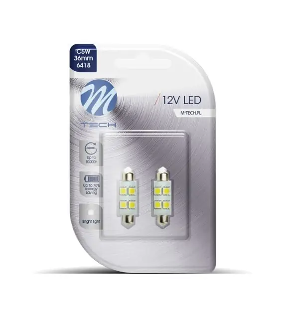M-Tech Blister 2X LED L072W - C5W 36 mm 4Xsmd5050 Blanco