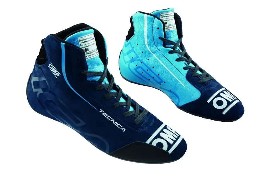 Botines racing OMP Tecnica MY2025 FIA 8856-2018 azul Marino azul/cian talla 42
