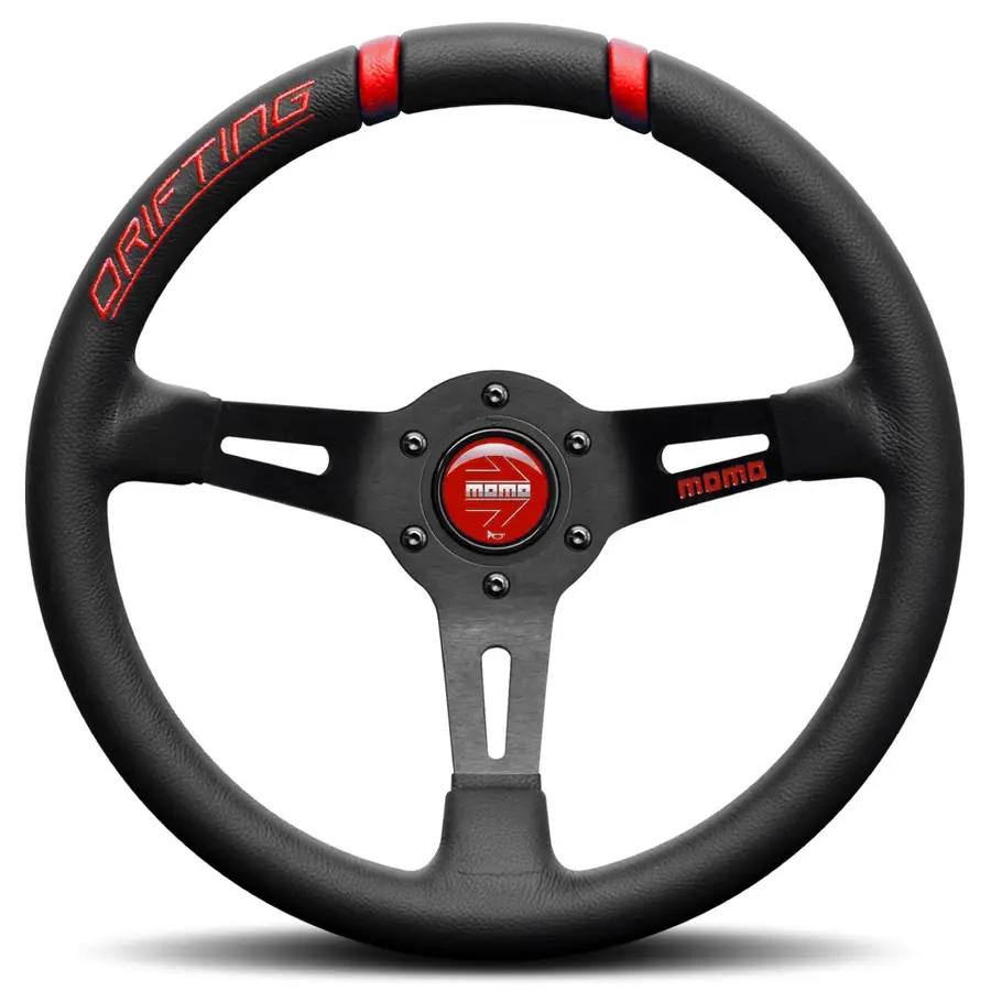 Volante MOMO Drifting 330 Negro-Rojo