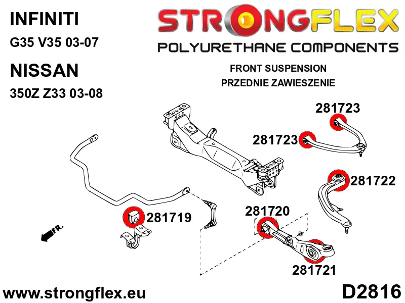 Silentblock de suspensión StrongFlex 281723B para StrongFlex Nissan 400Z Rz34 23