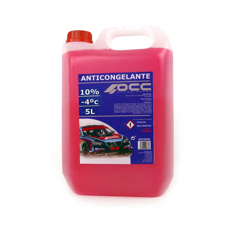 OCC Motorsport Anticongelante Rosa 10% -4ºc 5 Litros