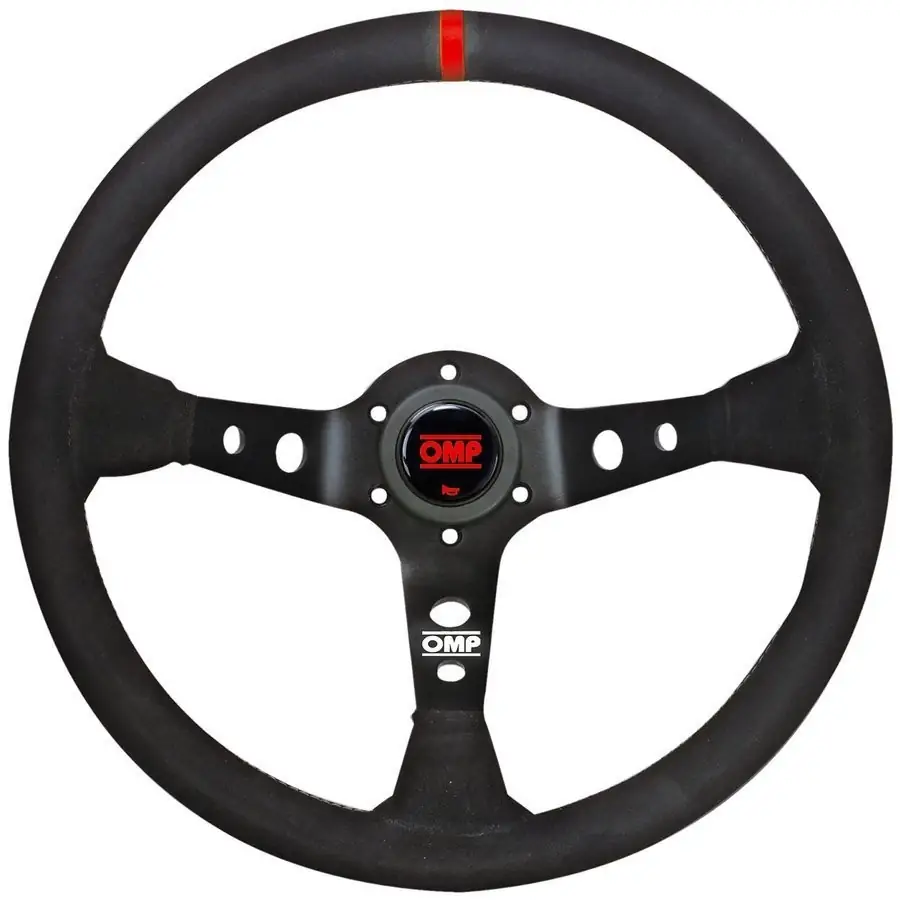 Volante racing OMP Corsica Ante 350MM Brazos negro -Detalle rojo