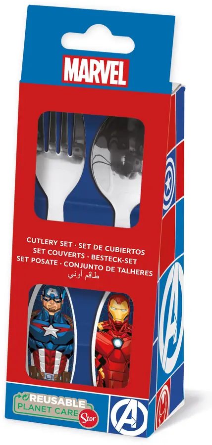 Licensing Juego De Cubiertos 2 Pcs Elípticos Metálicos Vengadores