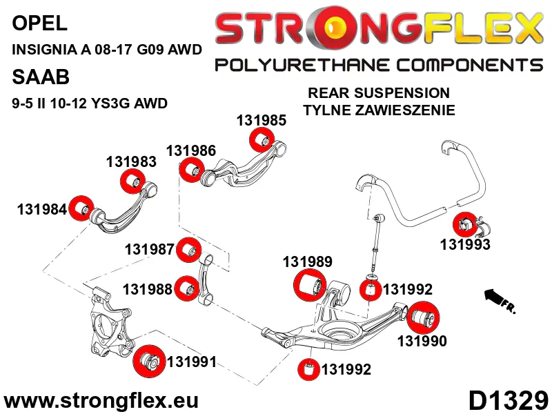 Silentblock de suspensión StrongFlex 131992A para StrongFlex Opel / Vauxhall Insignia A G09 Awd 08-17