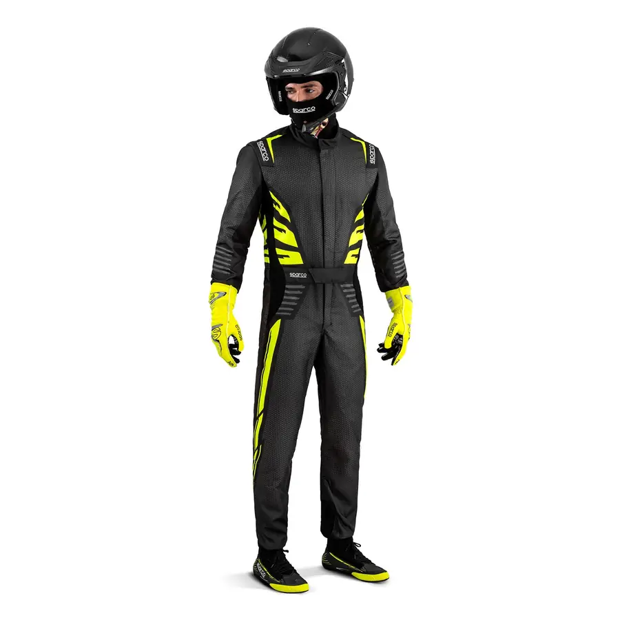 Mono racing Sparco Infinity 5.0 talla 52 gris OSCURO/amarillo flúor