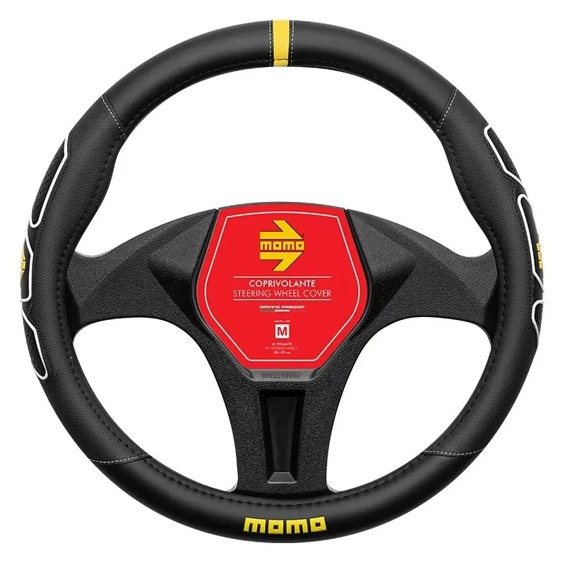 Funda De Volante MOMO Profile Black-White M 38-39 cm