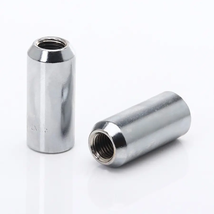 Set of Silver Long Imbus Lug Nuts 12x1.25 + Key