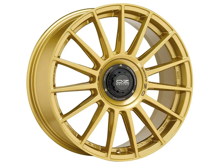 Llanta Supert Evoluz OZ Racing Race Gold Black Lettering 8.5x19 5x112 ET38