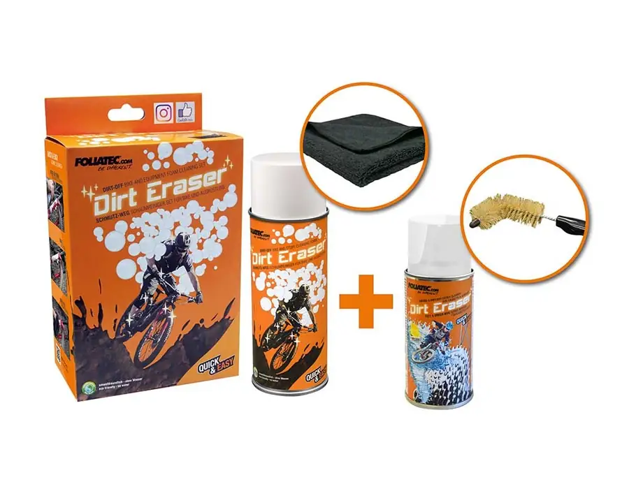 FOLIATEC DIRT ERASER DIRT-OFF FOAM + CITRUS CLEANER SET PARA BICICLETAS