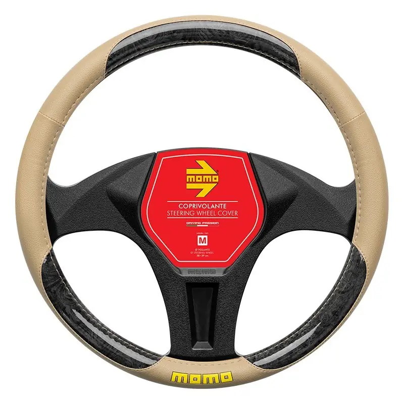 Funda de volante MOMO BRIAR BEIGE-BLACK M 38-39 cm