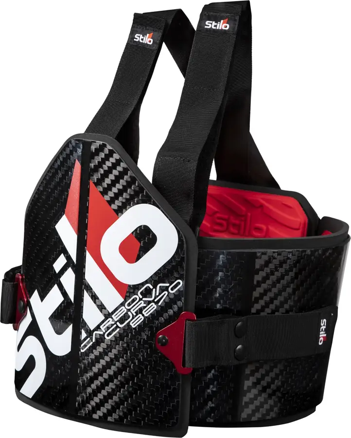 Costillar karting Stilo Curva FIA 8870 negro/rojo talla S+