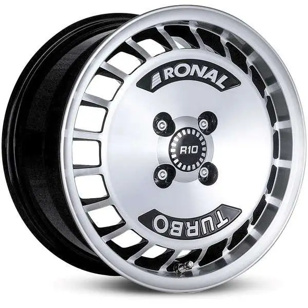 Llanta Ronal R10 Turbo Negro -Frente Pulido 7x15 4x98 ET37