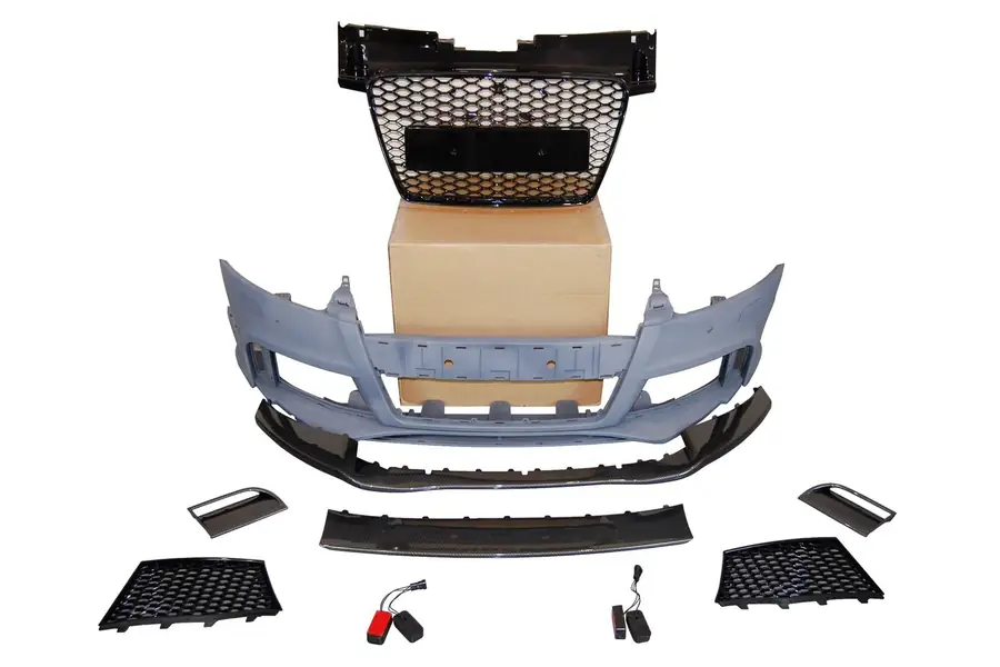 Paragolpes delantero Audi TT 2006-2014 8J Look RS Spoiler Look Carbono - Plástico ABS