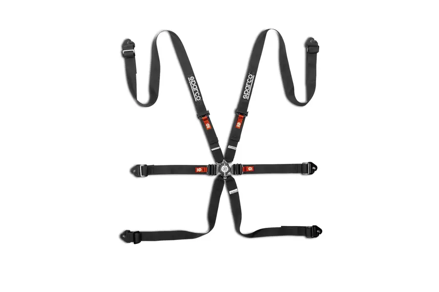 Arnés racing Sparco Arnes FIA H2 6 Puntos Acero negro