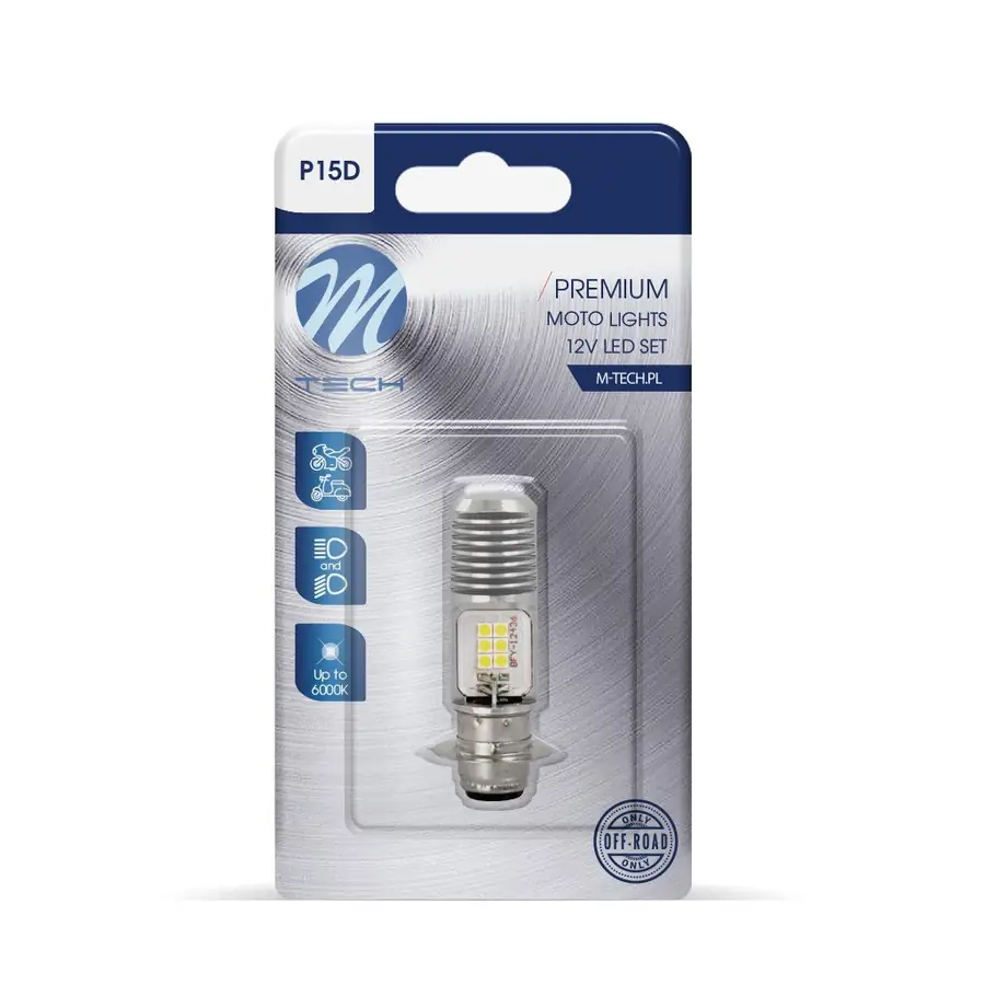 M-Tech Blister 1X LED P15D-25-1 12X3030 Smd 10-80V Ac/Dc Blanco