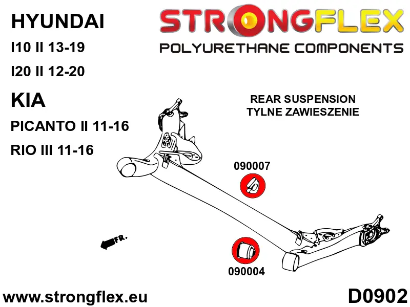 Silentblock de suspensión StrongFlex 090007B para StrongFlex Kia Rio Iii Ub 11-17