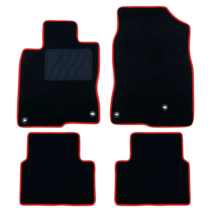 OCC Design Alfombrilla A Medida Honda Civic X (2017-Presente) 5Pz Ribete Rojo