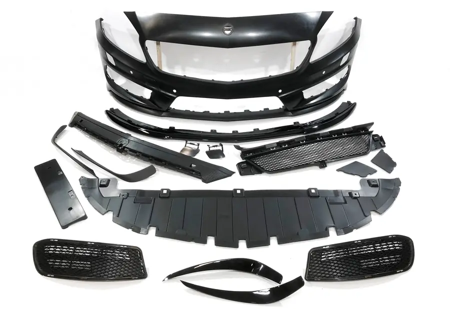 Paragolpes delantero Mercedes W176 2012-2015 A45 Look AMG Con Sensores - Plástico ABS