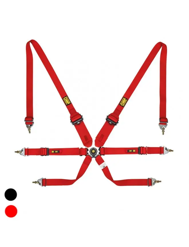 Arnés racing OMP Saloon Safety Arnes negro FIA 8853-2016 Pull Up Conv. Pull Down