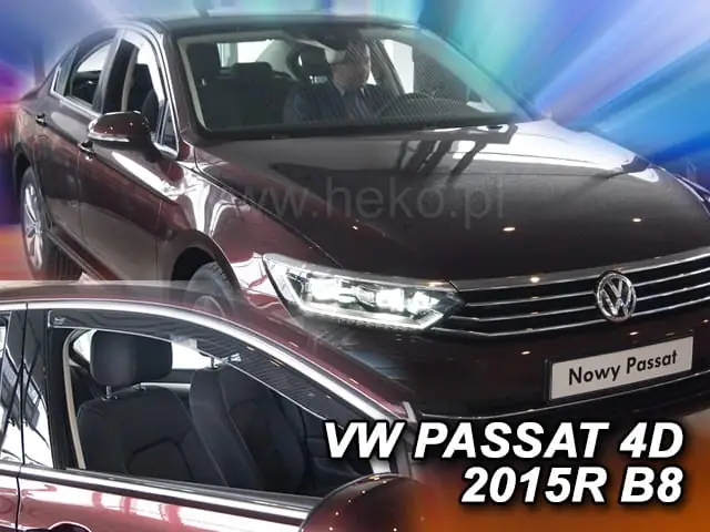Deflectores de ventanilla Heko 31001 para Volkswagen Heko Passat (B8) 4/5D Sedan / Kombi 2014-2023
