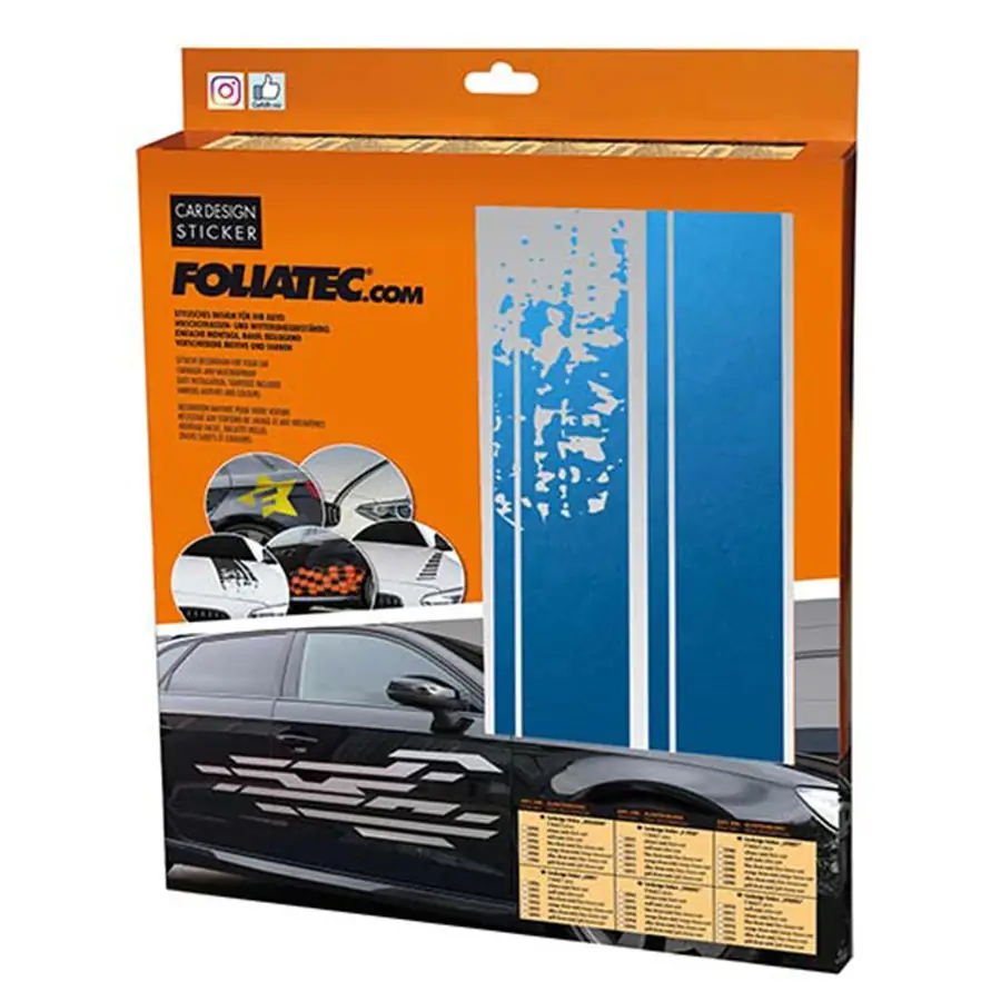 Foliatec Vinilo Decorativo Para Coche Diseño Rayas Azul