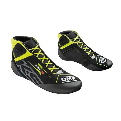 Botines karting OMP karting KS-3 MY2026 negro/amarillo flúor talla 42