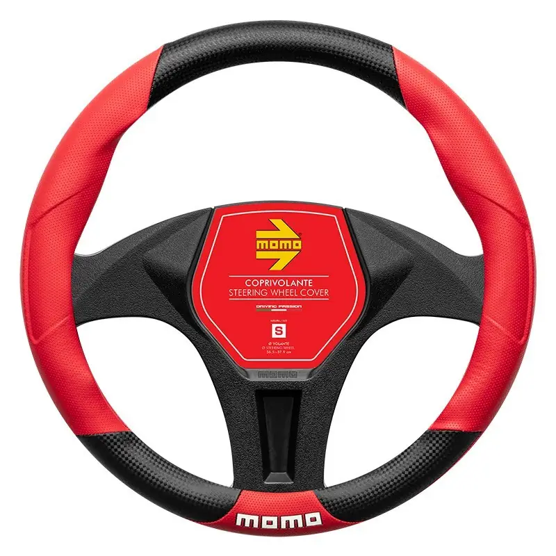 Funda De Volante MOMO Tuning Universal Negro Y Rojo 38-39 cm