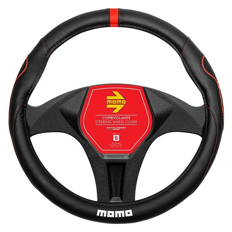 Funda De Volante MOMO 014 Supergrip Black-Red Pu S 36,5 cm-37,9 cm