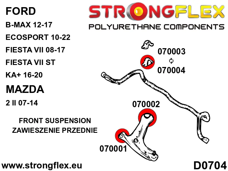 Silentblock de suspensión StrongFlex 070001B para StrongFlex Ford Ecosport 10-22