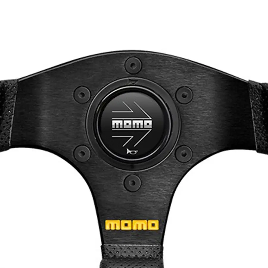 Volante MOMO Team 280 mm Cuero Perforado Negro