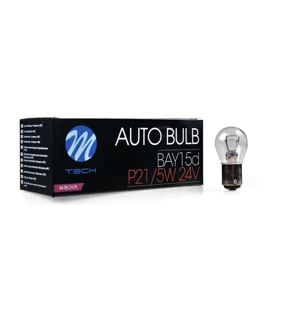 Lámpara M-Tech Ba15D 24V 21/5W Clear | 10 Uds