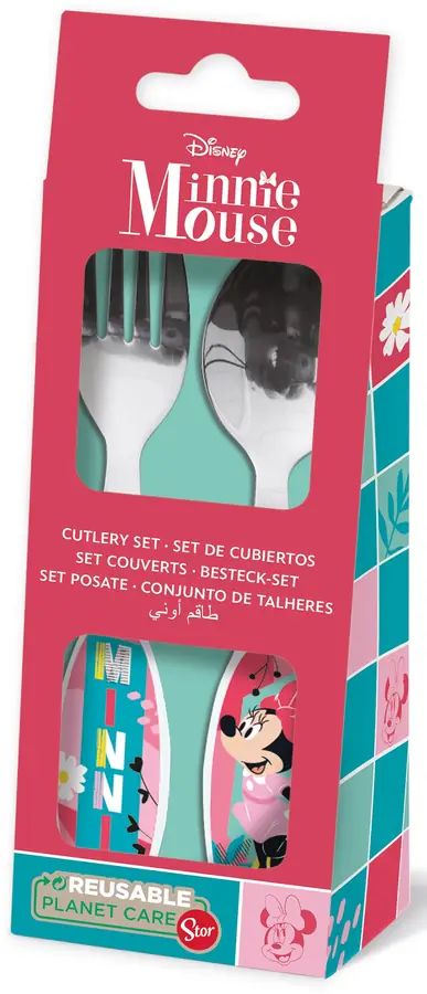Licensing Juego De Cubiertos 2 Pcs Elípticos Metálicos Minnie