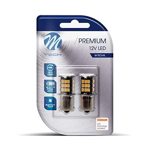 M-Tech Blister 2X LED L354W - Ba15S 48Xsmd2835 Canbus Blanco