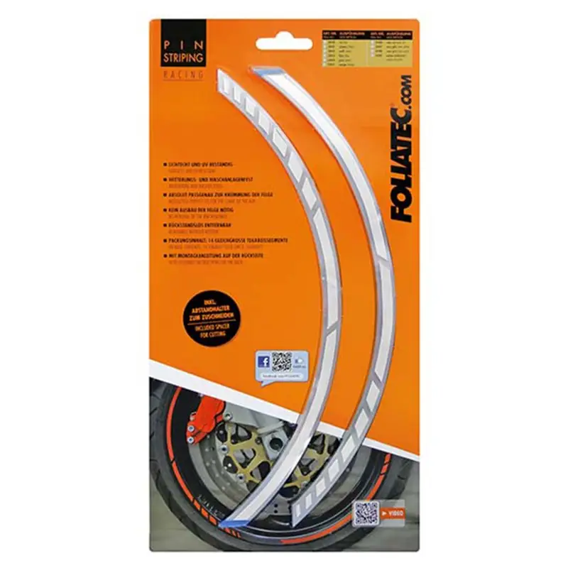 Foliatec Pinstriping Racing Blanco 14 Bandas De 7 mm X 41 cm Incluido Espaciador