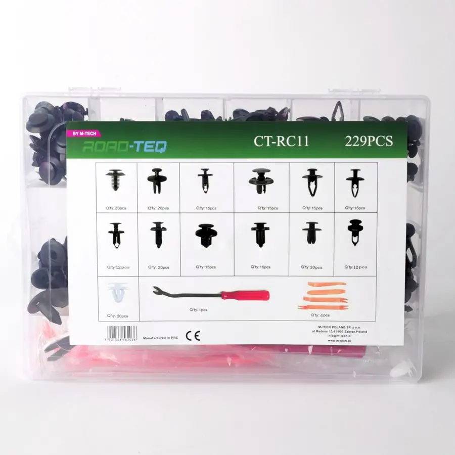 M-Tech Set de clips de montaje 229 uds