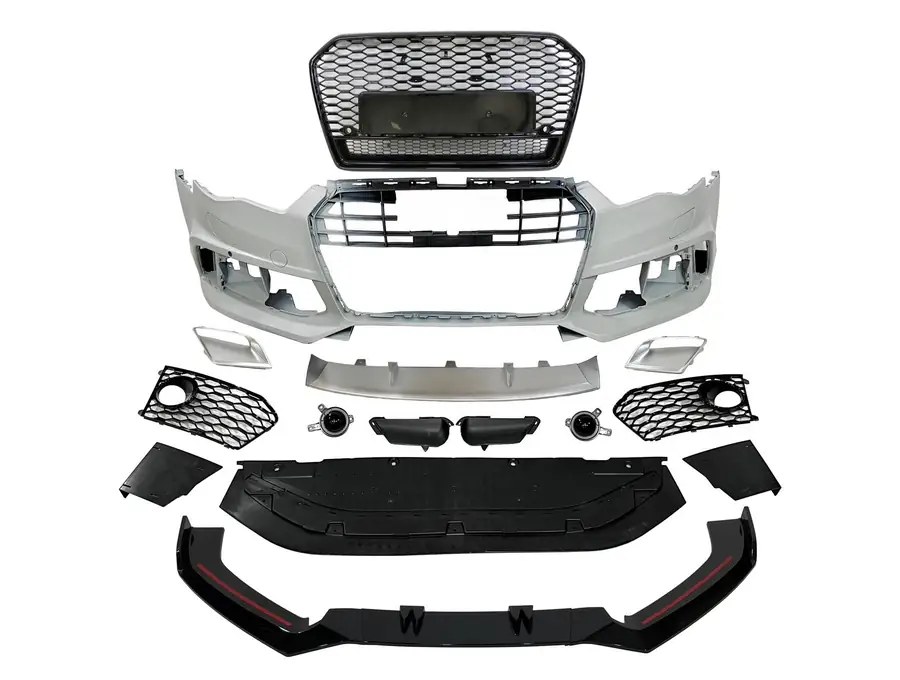 Paragolpes delantero Audi A6 2015-2018 C7 Look RS6 Spoiler - Plástico ABS