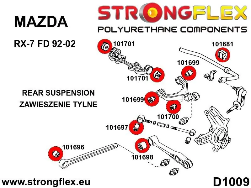 Silentblock de suspensión StrongFlex 101681B para StrongFlex Mazda Mx-5 / Miata Roadster Iii Nc 05-14