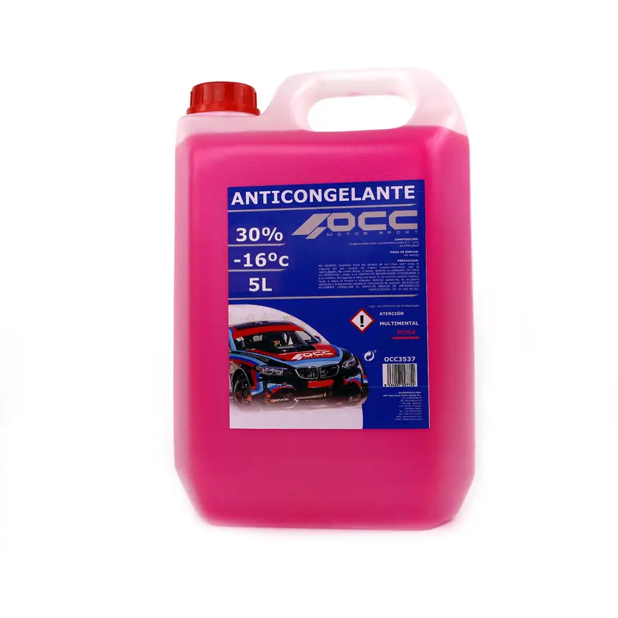 OCC Motorsport Anticongelante Rosa 30% -16ºc 5 Litros