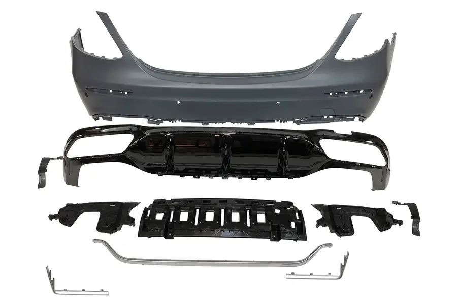 Paragolpes trasero Mercedes W213 2016-2019 Look AMG E63 - Plástico ABS