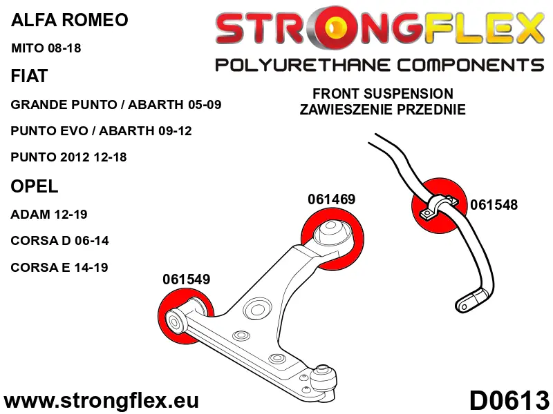 Silentblock de suspensión StrongFlex 061548B para StrongFlex Opel / Vauxhall Adam 12-19
